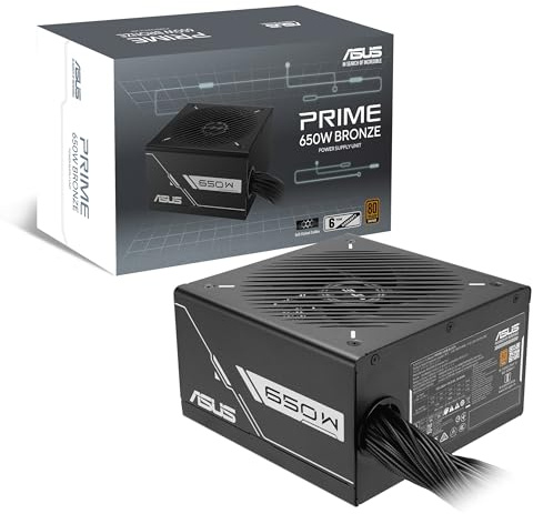 ASUS PRIME 650W BRONZE, Alimentatore Modulare per PC, Nero | Certificato 80+ Bronze, PCIe, SATA, Ventola da 135mm con Cuscinetto a Doppia Sfera, Cavi Incisi, 6 Anni di Garanzia