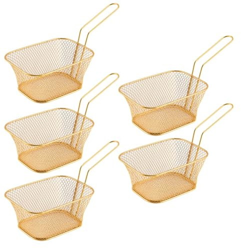 Bosiyrggrl Frying Basket Mini French Fries Frying Basket Square Oil Filter Frying Basket Snack Tableware Basket Large