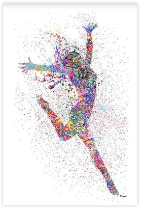 UIYTYBGAG Jazz-Stil, Tänzerin, Leinwand-Poster, Wandkunstdruck, Bild, Gemälde, 50 x 75 cm