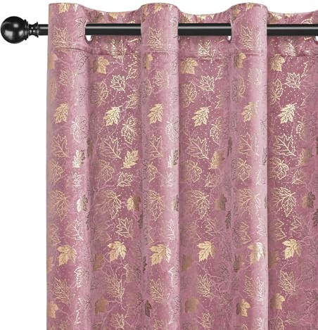CYCMACO Tende Velluto Oscuranti Per Interni 2 Pezzi, 140x245cm，Tende Termica Isolante, Tenda Moderne Anti-Rumore, Tenda Con Occhielli, Per Camera Da Letto E Soggiorno, Rosa