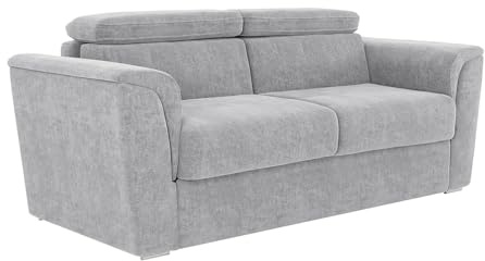 Vente-unique - Schlafsofa 3 Rizora - Polyester - hellgrau