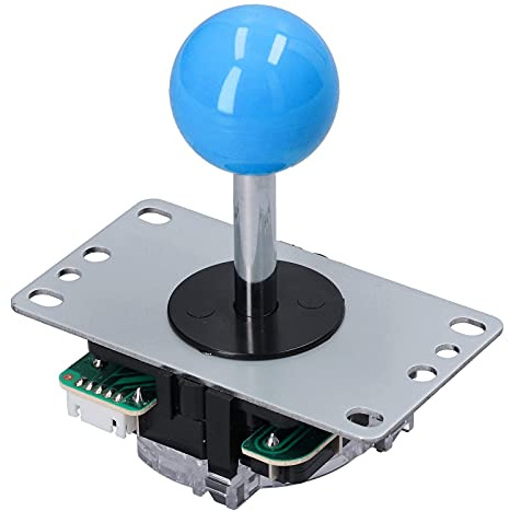 Taidda Nullverzögerungs-Spiel-Joystick-Kits mit USB-Encoder-Platine, DIY-Kit-Teile für MAME-PC-Spiel, 10-Tasten-Joystick, Kompatibel mit -Systemen (BLUE)