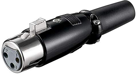 Goobay 11680 Microphone Jack with Screwed Strain-Relief, 3 Pin