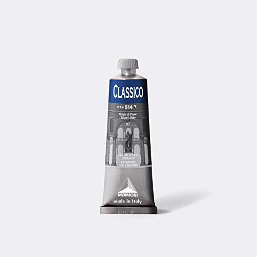 Maimeri CLASSICO 60 ml, Extra feine Künstlerölfarbe, Farbton Paynesgrau