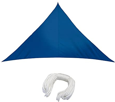 jarolift Sonnensegel Dreieck Gleichschenklig, Wasserabweisend, Sonnenschutz Sichtschutz für Terrasse Garten Balkon, Polyestergewebe 360 x 360 x 360 cm, Azurblau