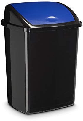 CEP Poubelle à Couvercle Basculant Plastique 50L, Plastique, Bleu