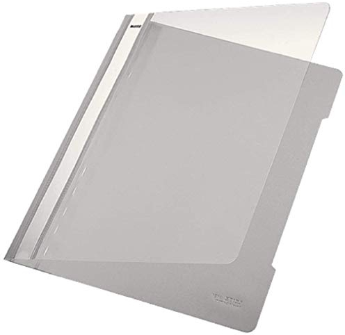 Leitz 41910085 Standard Hefter (A4, langes Beschriftungsfeld, PVC) grau