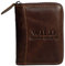 Herren Hochformat Geldbörse von Wild Things Only !!! Herrengeldbörse Geldbeutel Portemonnaie, umlaufender Reißverschluss, Rindleder (Dunkelbraun) - präsentiert von ZMOKA®