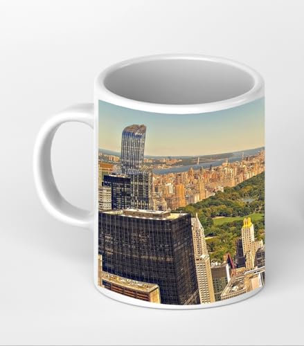 New York City con Effetto Central Park: Tazza da 300 ml, in Ceramica Bianca, Perfetta Come Idea Regalo o Come Nuova Tazza Preferita.