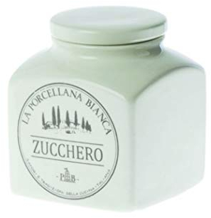 La Porcellana Bianca, Barattolo per Zucchero in Porcellana Decorata, Linea Conserva, Capienza 1.1L