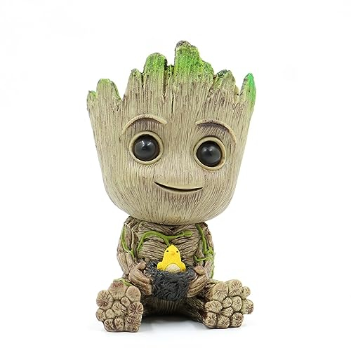 thematys Baby Groot Blumentopf 15x8,5x8,5cm - Authentische Spielfigur aus Filmklassikern, Actionfigur für Fans, Stiftehalter & Geschenkidee - Vielseitige Deko für Garten, Schreibtisch & Aquarium