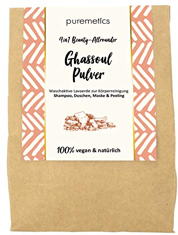 puremetics Zero Waste Ghassoul Pulver, 400 g Zero Waste Tonerde Lavaerde, Marokkanische Tonerde, natürliche Wascherde