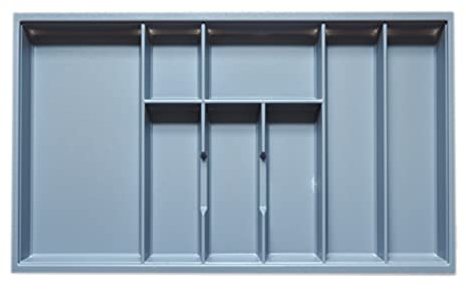 Handle & Home Grey Textured Plastic Cutlery Tray for 800mm Blum Tandembox Drawer | 422mm L x 714mm W | Kitchen Organisation | Storage