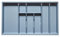Handle & Home Grey Textured Plastic Cutlery Tray for 800mm Blum Tandembox Drawer | 422mm L x 714mm W | Kitchen Organisation | Storage
