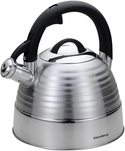 Flötenkessel Wasserkessel Teekessel Wasserkocher 3.0L KLAUSBERG (Silver 3)