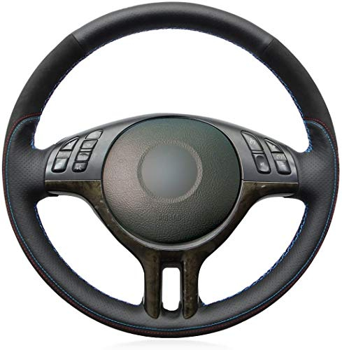 MEWANT DIY Auto Lenkradbezug aus perforiertem Echtleder&Wildleder für E39 E46 325i E53 X5