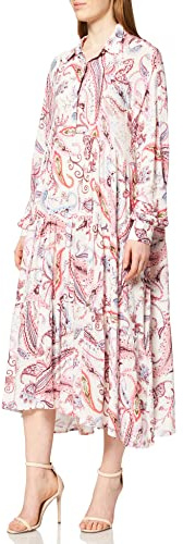 Replay Abito da Donna, 010 Crema, Rosso, Rosa, Viola., M