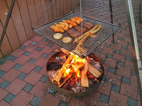 Namor© Edelstahl Grillrost für Schwenkgrill Dreibein | Rostfrei V2A V4A | 40 x 40 cm | Handmade in Germany (Edelstahl Grillrost 40 x 40 cm)