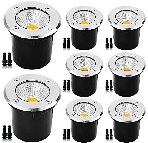 Solar Bodenleuchten Aussen Solarleuchten Garten 4 Stück 12 LEDs Solarlampen LED Gartenleuchten Außenleuchte, Wasserdicht IP65 Landschaftslichter für Rasen, Dachrinnen, Fahrstraßen Gehweg