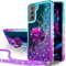 Miss Arts für Galaxy S21 Hülle, [Silverback] Mädchen Glitzern Handyhülle mit Ringständer, Cover Silikon Clear Schutzhülle für Samsung Galaxy S21 5G -LILA