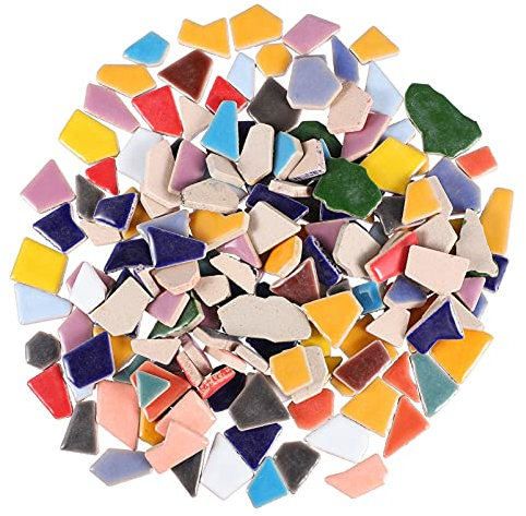 EXCEART Pietre a mosaico per fai da te, 200 g, in ceramica, rotte, patatine in ceramica, piastrelle smaltate, per fai da te, decorazione per la casa () mosaico, per il fai da te