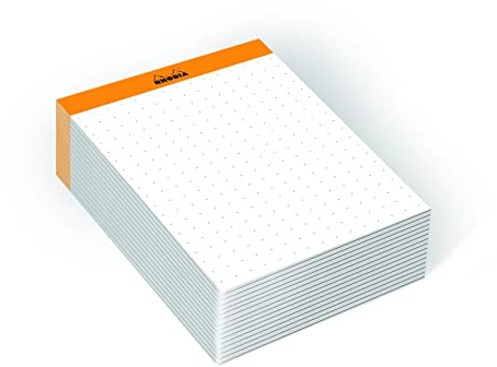 Rhodia 194045C - Memoblock N°11 Rhodiatime, DIN A7 7,5x10,5 cm, Dot Lineatur, 240 Blatt, 80g, kompakt und praktisch, Orange, einzeln eingeschweißt, 1 Stück
