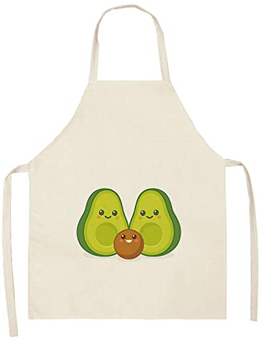 ShopINess Divertidos Delantales de Aguacate para Adultos y Niños Divertidos y Originales, Ideales para Barbacoa y Cocina Para Amantes del Aguacate Avocado Lovers (68x55cm, Avo Family)