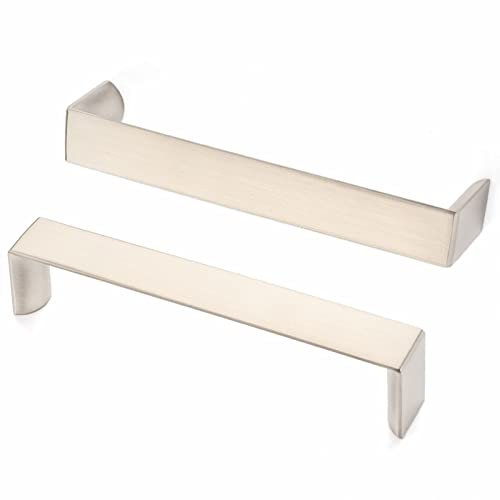 BEROSSA 10 Pack 5 Inch Brushed Nickel Cabinet Pulls Satin Nickel Cabinet Handles Nickel Hardware for Kitchen Cabinets 1648 Drawer Bedroom Dresser Bathroom Vanity Cupboard