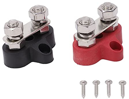 Heavy Duty Bus Bar Terminal Block Power Stud for Battery Junction Suitable for DC 12V and 24V Positive Negative Power Distribution Needs
