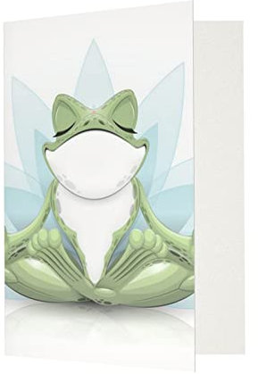 Lustige Yoga-Frosch-Grußkarten, Weihnachtskarten, Weihnachtskarten mit glattem Papier und glatter Schrift.