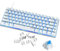 UrChoiceLtd AK33 Mini Ultra-Compact 75% Wired USB Gaming Mechanical Keyboard Illuminated LED Backlit +Additional Side Engraved Keycaps for Office/PC/Mac Gamer, Typist QWERTY Layout (Blue Switch)