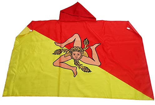 AZ FLAG Drapeau Sicile 150x90 cm - Cape Drapeau Sicilien - Italie 100% Polyester avec manches intégrées - Body Flag