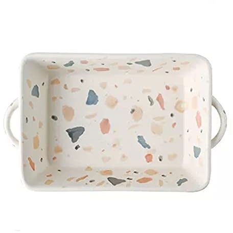 LUCBEI Lasagnera Teglia in Ceramica, teglia for Lasagne, teglia Rettangolare con Manici, teglia in Ceramica for Cucinare Teglie da Forno