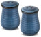 Tikooere Farmhouse Ceramic Salt and Pepper Shakers Set, Blue Vintage Rustic Salt Shakers of 2 for Kitchen and Restaurant Decor, Porcelain Spice Shaker for Compact Cooking,Travel, BBQ