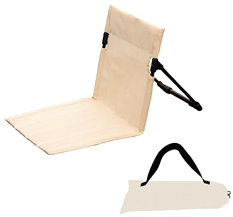 harayaa Cojín para Asientos de Playa con Bolsa de Transporte Cojín Acolchado Cojín para Silla Plegable Silla de Piso con Respaldo para Patio Mochilero Césped, Khaki