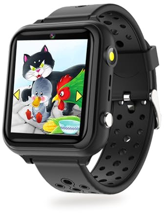 Retysaz Kinder-Smartwatch, 16 Spiele, Smartwatch für Kinder, 3–14 Jahre, Dunkel