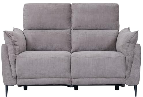 Furnhouse Ibbe Design Braun 2-Sitzer Relaxsofa Barcelona Stoffbezug Taschenfederkern Polsterung Sofa mit Elektrisch Verstellbar Relaxfunktion für Wohnzimmer Schlafzimmer Heimkino