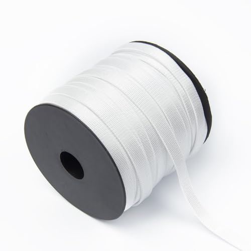 Wambere 10m 8mm Breit Elastisches Band,Gummiband zum Nähen,Gummilitze Elastisches Zum Nähen,Elastic Band Elastisches Farbband für DIY Handwerk Basteln Unterwäsche BH-Träger Kleidung Gürtel,Weiß