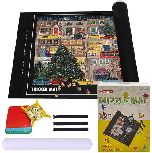 Celawork Puzzlematte für Puzzles,Jigsaw Rolls,mit bis 1500 2000 3000 Puzzle Teile Puzzle Pad Puzzleunterlage Puzzle Rollmatte (Für 2000pcs)