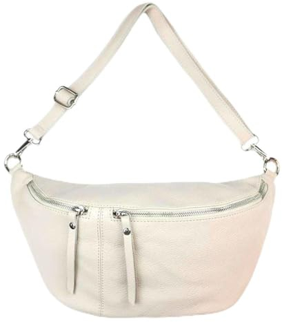 ECHT Leder XXL BODYBAG Bauchtasche UMHÄNGETASCHE CROSSBAG (beige)