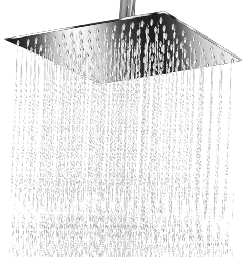 10 Pouces Carrés Tete de Douche,Tête de Douche Acier Inoxydable Pomme de Douche à Effet Douche Economie d'Eau,Acier Inoxydable 304 Rotatif 360°,Facile à Installer et à Nettoyer(10 pouces Carrés)