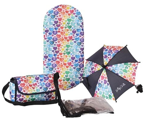 Daisy Chain Zubehörpaket Puppenwagen (Rainbow Hearts)
