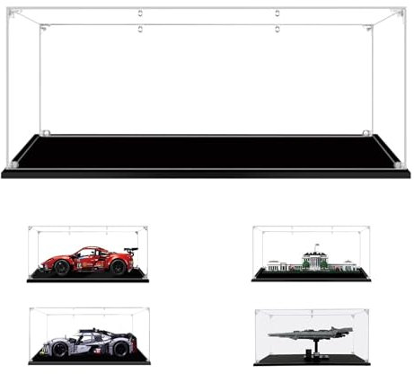 55x25x20cm 3mm Acrylique Vitrine Exposition pour Lego Voiture 1/10 Peugeot-9X8 24H Le Man 42156 911 RSR 42096 Ferrari 488 GTE 42125 21054