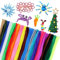 400 Stück Pfeifenputzer Bunt zum Basteln 20 Farben Dunkler Pfeifenreiniger Chenilledraht 30CM Pfeifenreiniger Bunt zum Basteln mit 100 Kulleraugen Pfeifenputzer für DIY Kinder Dekorieren Weihnachtstag