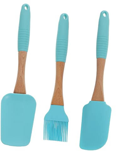 HOLIDYOYO Silikon Teigschaber Set Mit Antihaft Öl-pinsel Backsilikon Kratzspatel Rutschfest Komfortabler Griff Zum Kuchen Backen Küchenhelfer Blau