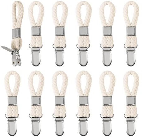 12 Stück Handtuch Aufhänger Handtuchaufhänger Clip Handtuchclips Aufhänger für Handtücher Handtuchklammer, Geschirrtuchhalter Handtuchklammern zum Aufhängen Handtuch Clips zum Aufhängen (Cremefarben)
