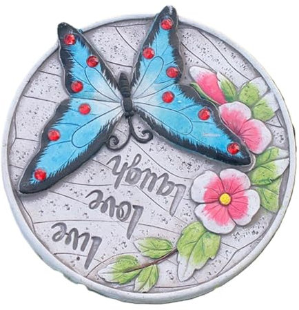 Trittsteine ​​für den Außenbereich, Trittsteine ​​für den Garten, Pflastersteine, Garten-Trittsteine ​​für den Außenbereich, runde Trittsteine, dekorative Gartensteine, Trittsteine ​​mit Schmetterling