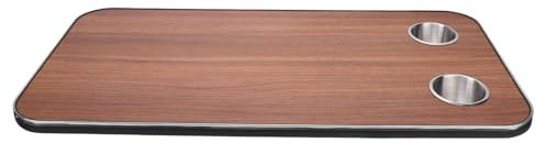 Yechiry RV -Tischplatte Massivholz RV Tischplatte mit Edelstahlbechern, Boots -Yacht -Wohnmobil -Deck 800x400 Mm, für die Freizeitaktivitäten für die Freizeit (Brown)