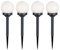 4er Set LED Solar Kugel Steck Leuchten Außen Beleuchtung Balkon Garten Deko Erdspieß Lampen weiß