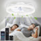 OUTON 50cm Ventilatore da Soffitto con Luce e Telecomando, 3000-6500K Dimmerabile, 6 Velocità Reversibili, Timer, Memoria, Lampada Ventilatore da Soffitto per Camera da Letto Soggiorno Cucina, Bianco